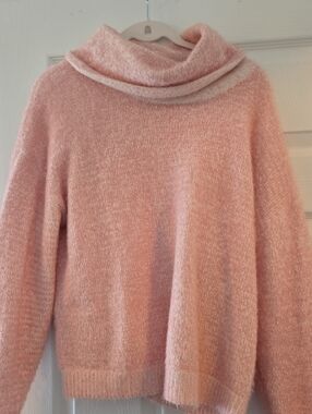 George Blush Pink Chenille Cowl-Neck Sweater